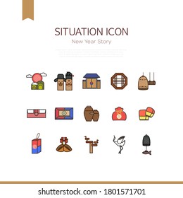 situation icon : korean tradition icon