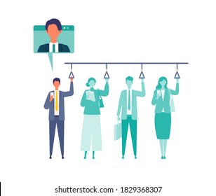 Situación del trabajo de teletrabajo en los nuevos estilos de vida normales. Ilustración vectorial de diseño plano de las personas teletrabajadoras. Concepto de teletrabajo.