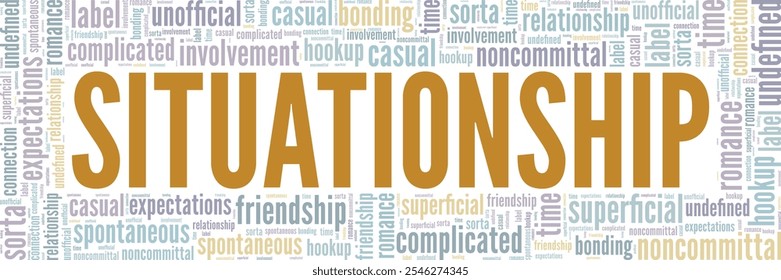 Situationship word cloud conceptual design isolated on white background.