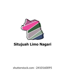 Situjuah Limo Nagari map. vector map of Indonesia Country colorful design, suitable for your company