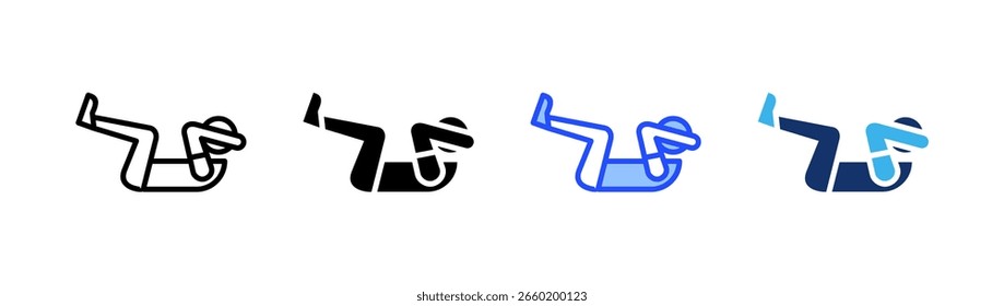 Sit-Up-Symbolsammlung mit mehreren Stilen