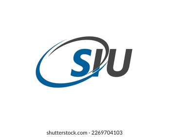 SIU letter creative modern elegant swoosh logo design