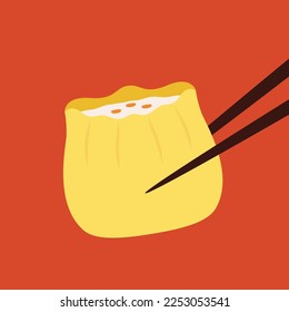 Siu Mai (Shumai) – Chinese steamed dumplings. Siu Mai is Chinese food. cartoon vector.