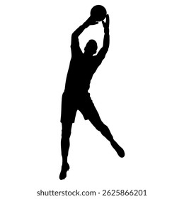 The siulet vector of a goalkeeper catching the ball during a match