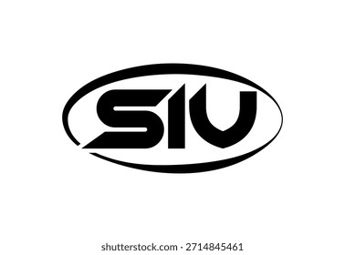 SIV Abstractas moderno diseño de logotipo de marca. Caligrafía profesional de las iniciales Vector logo Diseño.
