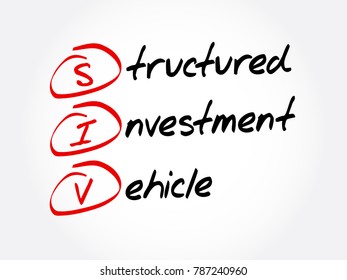 SIV - Structured Investment Vehicle acronym, business concept background