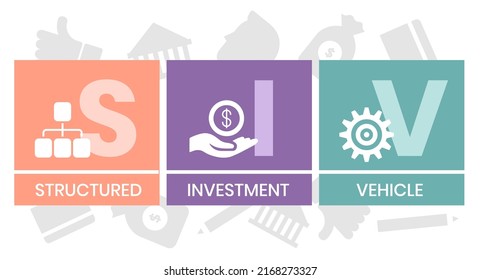 SIV - structured investment vehicle. business concept. vector illustration concept with keywords and icons. lettering illustration with icons for web banner, flyer, landing page, presentation