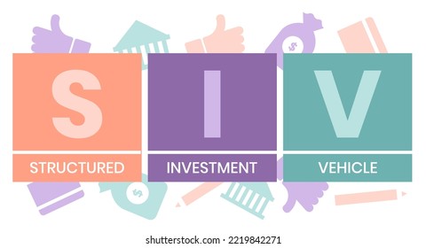 SIV - structured investment vehicle. business concept. vector illustration concept with keywords and icons. lettering illustration with icons for web banner, flyer, landing page, presentation