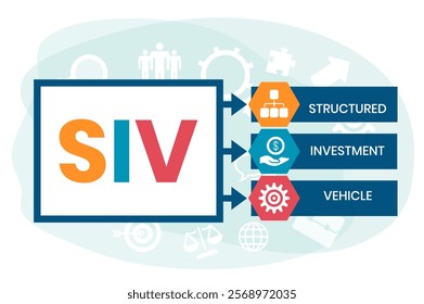 SIV - structured investment vehicle. business concept. vector illustration concept with keywords and icons. lettering illustration with icons for web banner, flyer, landing page, presentation