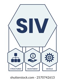 SIV - structured investment vehicle. business concept. vector illustration concept with keywords and icons. lettering illustration with icons for web banner, flyer, landing page, presentation
