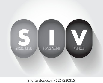 SIV Structured Investment Vehicle - non-bank financial institution established to earn a credit spread, acronym text concept background