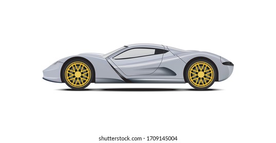 siver sport car. vector illustration