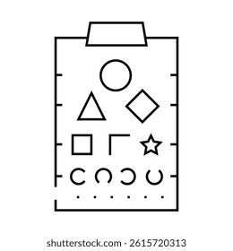 sivtsev table, stand for training vision line icon vector. sivtsev table, stand for training vision sign. isolated contour symbol black illustration