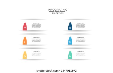 	
Six 6 Options brush stroke infographic step chart workflow  element Plan Slide Template