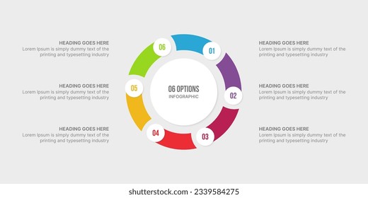 Six 6 Options Circle Cycle Infographic Template Design
