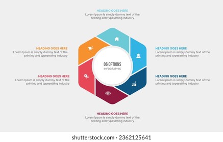 Six 6 Options Circle Cycle Infographic Template Design