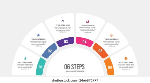 Six 6 Options Circle Cycle Infographic Template Design