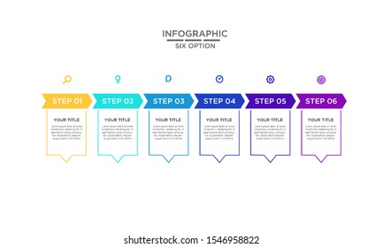 	
Six 6 Options infographic step chart workflow  element Plan Slide Template