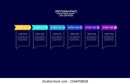 	
Six 6 Options infographic step chart workflow  element Plan Slide Template