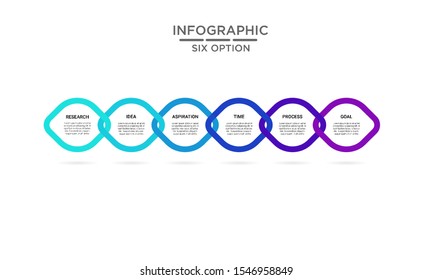 	
Six 6 Options infographic step chart workflow  element Plan Slide Template