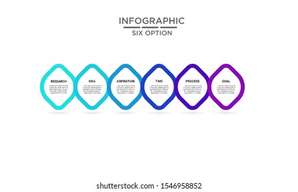 	
Six 6 Options infographic step chart workflow  element Plan Slide Template