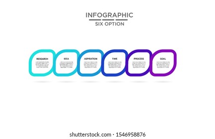 	
Six 6 Options infographic step chart workflow  element Plan Slide Template
