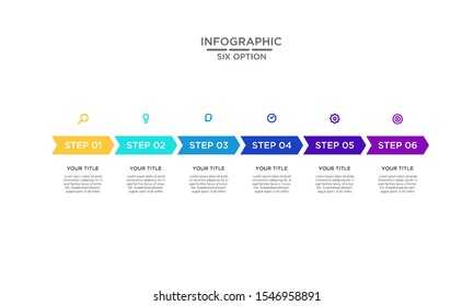 	
Six 6 Options infographic step chart workflow  element Plan Slide Template