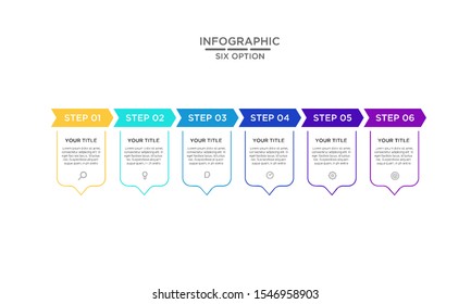 	
Six 6 Options infographic step chart workflow  element Plan Slide Template