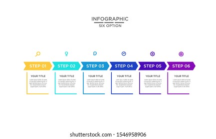 	
Six 6 Options infographic step chart workflow  element Plan Slide Template