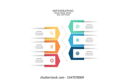 	
Six 6 Options infographic step chart workflow  element Plan Slide Template with isolated background theme