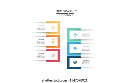 	
Six 6 Options infographic step chart workflow  element Plan Slide Template with isolated background theme