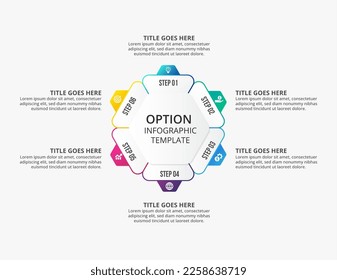 Six 6 Steps Options Circle Round Infographic Template Design