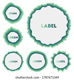 Six abstract green round banners. Ideal for logos or presentations. Vector illustration.