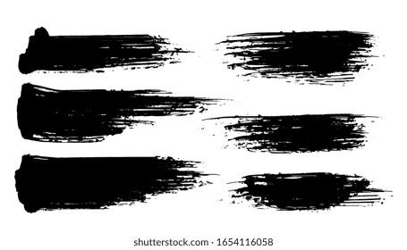 sechs abstrakte Pinselstrich-Banner-Set