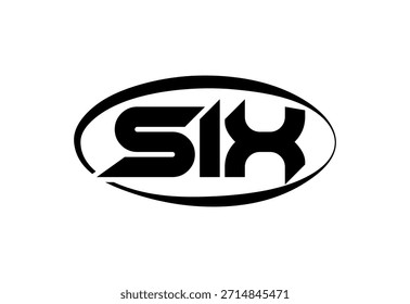 SIX Abstract Modern Lettermark Logo Design (em inglês). Caligrafia profissional iniciais vetorial Design.