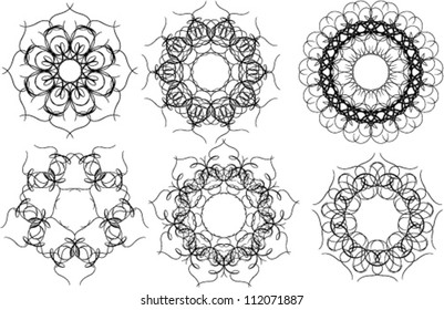 six abstract ornament