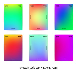 Six abstract poster templates. Colorful gradients