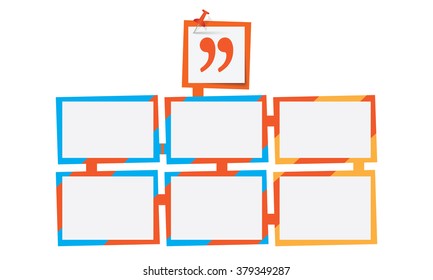 Six abstract text boxes for your text and quotation mark