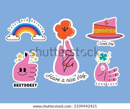 six affirmation cards set icons