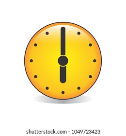 Six o’clock Analog Clock Emoji Vector
