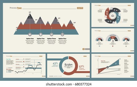 Six Analytics Charts Slide Templates Set