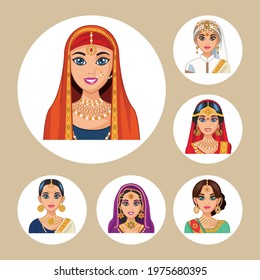 six arabic brides group characters