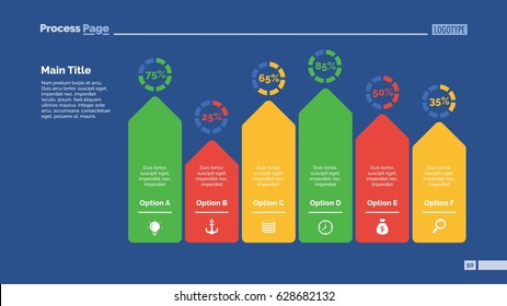 Six Arrows Bar Chart Slide Template
