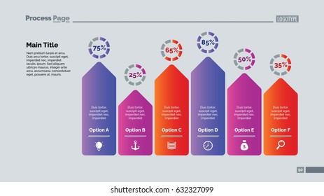 Six Arrows Bar Chart Slide Template