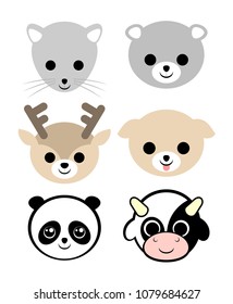 six baby animal faces