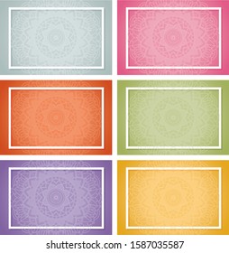 Six background designs with mandala patterns illustration