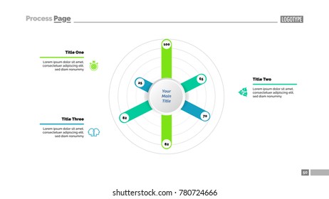 Six Bars Radial Chart Slide Template