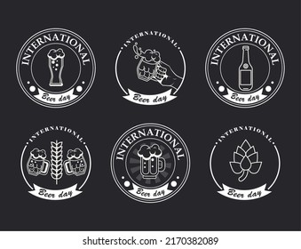 six beer day set emblems