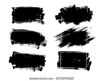 six black and white brushes
