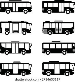 Six Black and White Bus in Different Styles transportation 1